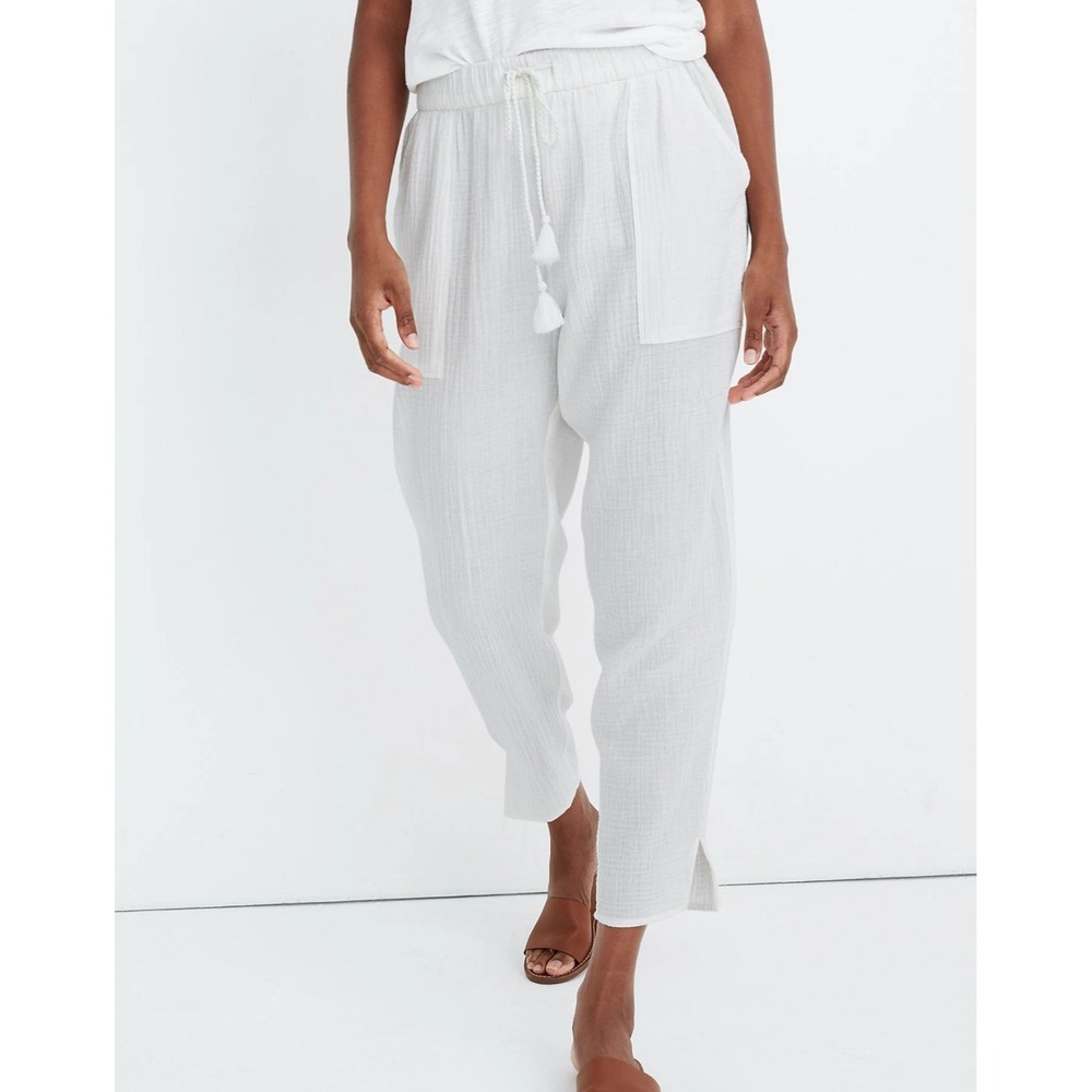 Madewell Lightestspun Beach Cover-Up Pants White Gauzy Cotton Small S Lounge‎